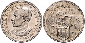 Medaillen von Karl Goetz 2 Mark 1913 Probe in versilbertem Kupfer (Preussen) Schaaf 111G3. Kien. 76. J. zu111. Slg. Bö. 5245 (Kupfer). 
8,3g f.st