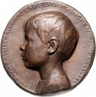 Medaillen von Hans Schwegerle Bronzegussmedaille 1909 einseitig (Poellath, Schrobenhausen) auf Harro Freiherr von Zeppelin, Auflage 2 Stück. Hasselman...