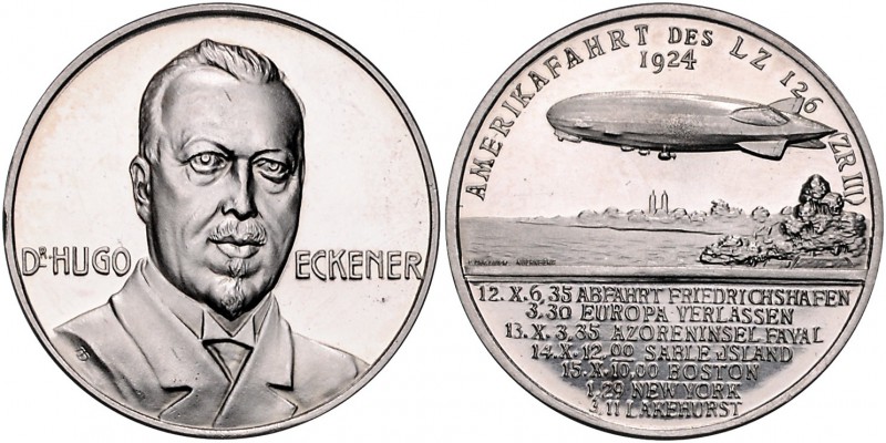 - Luftfahrt Silbermedaille 1924 (v. Lauer) a.d. Amerikafahrt des LZ 126", dazu a...