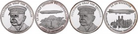 - Luftfahrt Serie o.J. von 16 Silbermedaillen, geprägt anlässlich des 150. Geburtstages von Graf Zeppelin, im Auftrag der Firma Hermann Sieger in Lorc...