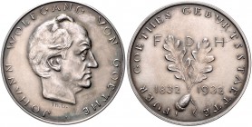 - Personen - Goethe, J.W. v. 1749-1832 Silbermedaille 1932 (v. Georgii) auf seinen 100. Todestag, i.Rd: BAYER.HAUPTMÜNZAMT SILBER 900f Förschn. 85. 
...