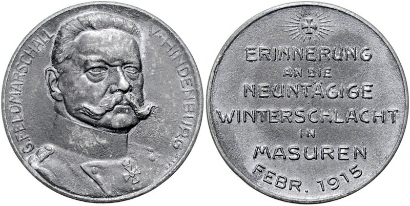 - Personen - Hindenburg, Paul v. 1847-1934 Zinkmedaille 1915 (v. M.&W.) Zur Erin...