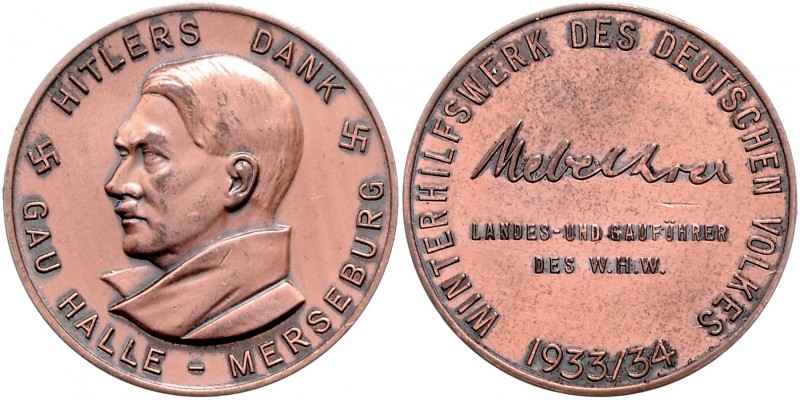 - Personen - Hitler, Adolf 1889-1945 Bronzemedaille 1934 Winterhilfswerk, Hitler...