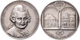- Personen - Lessing, Gotthold E. 1729-1781 Silbermedaille 1929 (v. Lauer) auf seinen 200. Geburtstag, i.Rd: 990 
33,3mm 17,4g vz