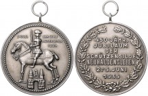 - Schützenmedaillen Silbermedaille 1935 a.d. 450-jährige Jubiläum der Schützengilde Neuhaldensleben 
m.Öse und Ring, 35,3mm 16,6g vz