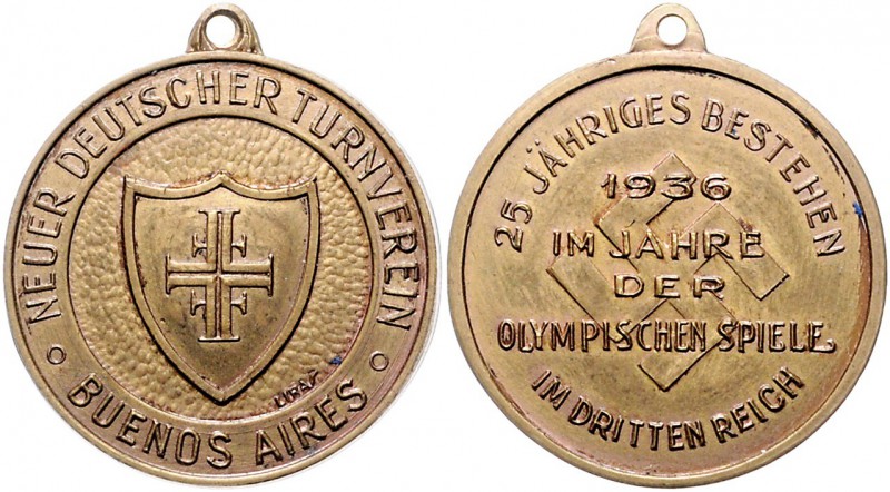 - Allgemeine Medaillen Bronzemedaille 1936 des Neuen Deutschen Turnvereins Bueno...