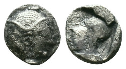 Mysia, Lampsakos AR Diobol. c. 500-450. Female janiform head / Helmeted head of Athena l. within incuse square. Reference: Condition: Very Fine

Wei...