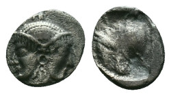 Mysia, Lampsakos AR Diobol. c. 500-450. Female janiform head / Helmeted head of Athena l. within incuse square. Reference: Condition: Very Fine

Wei...