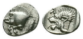 Mysia, Cyzicus Obol circa 450, AR . Forepart of boar l., behind, tunny. Lion’s head l. within incuse square. Reference: Condition: Very Fine

Weight...