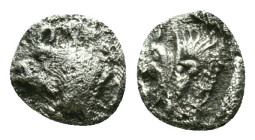 Mysia, Cyzicus Obol circa 450, AR . Forepart of boar l., behind, tunny. Lion’s head l. within incuse square. Reference: Condition: Very Fine

Weight...