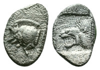 Mysia, Cyzicus Obol circa 450, AR . Forepart of boar l., behind, tunny. Lion’s head l. within incuse square. Reference: Condition: Very Fine

Weight...