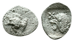 Mysia, Cyzicus Obol circa 450, AR . Forepart of boar l., behind, tunny. Lion’s head l. within incuse square. Reference: Condition: Very Fine

Weight...