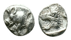 Mysia, Cyzicus Obol circa 450, AR . Forepart of boar l., behind, tunny. Lion’s head l. within incuse square. Reference: Condition: Very Fine

Weight...