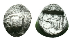 Mysia, Cyzicus Obol circa 450, AR . Forepart of boar l., behind, tunny. Lion’s head l. within incuse square. Reference: Condition: Very Fine

Weight...