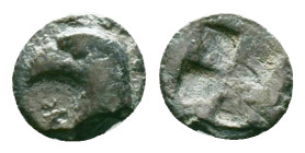 C. Aeolis, Kyme, AR Hemiobol,Circa 480-450 BC. Obv: Head of eagle left. Rev: Quadripartite incuse square. Reference: Condition: Very Fine

Weight: 0...