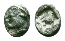 Ionia, Phokaia, AR Diobol,Circa 521-478 BC. Obv: Archaic female head left, wearing earring and helmet or close fitting cap. Reference: Condition: Very...