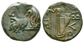 SKYTHIA. Olbia. Ae (Circa 310-280 BC). Obv: Horned head of Borysthenes left. Rev: OΛBIO. Axe and bow in quiver; monogram to left. Reference: Condition...