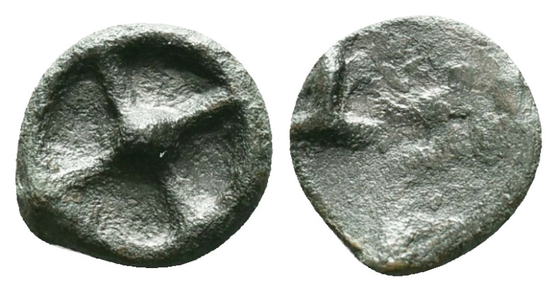 Moesia, Istros Æ. 5th century BC. Four-spoked wheel / IΣT. Reference: Condition:...