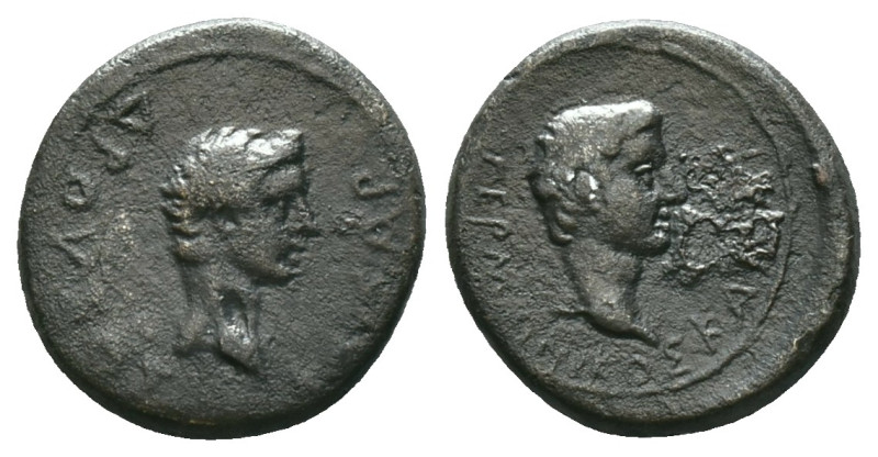 KINGS OF THRACE (Sapean). Rhoemetalkes I with Augustus (Circa 11 BC-12 AD). Ae. ...