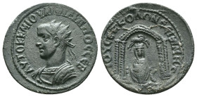 MESOPOTAMIA. Nisibis. Philip II (247-249). Ae. Obv: AYTOK K M IOYΛI ΦIΛIΠΠOC CEB. Radiate and cuirassed bust left. Rev: IOY CEΠ ΚΟΛΩ ΝECIBI MHT. Tyche...