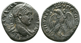 Elagabal. (218-222 AD). Billon Tetradrachm. Antioch. Obv: laureate bust of Elagabal right. Rev: eagle spreading wings standing holding wreath. Referen...