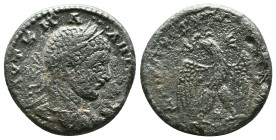Elagabal. (218-222 AD). Billon Tetradrachm. Antioch. Obv: laureate bust of Elagabal right. Rev: eagle spreading wings standing holding wreath. Referen...
