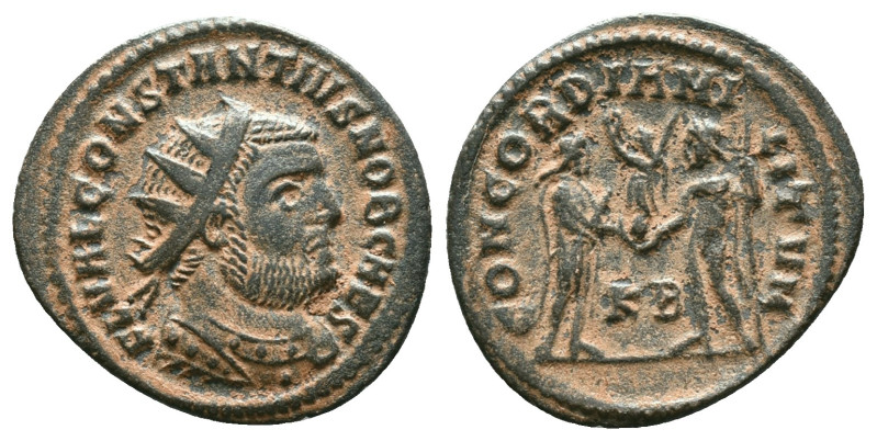 Constantius I. As Caesar, A.D. 293-305. Æ antoninianus. "Repatinated" Reference:...