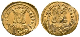 Nicephorus I and Stauracius; 802-811 AD. Constantinople, 803-811 AD, Solidus, 4.37g. Berk-238, Sear-1604. Obv: nICI - FOROS bASIL E' Bust of Nicephoru...