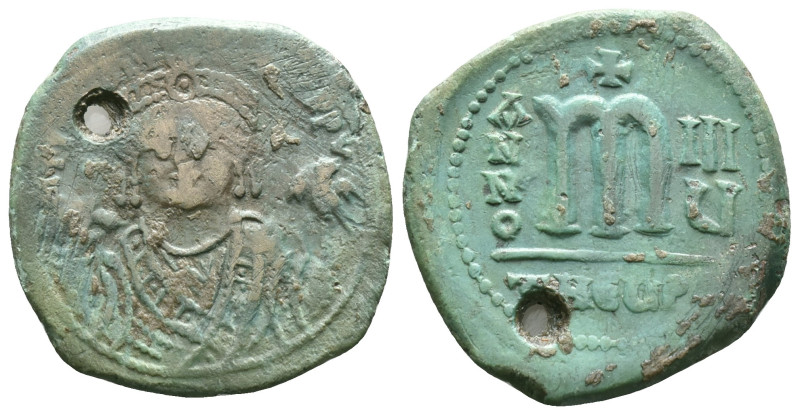 MAURICE TIBERIUS (582-602). Follis. Theoupolis (Antioch). Dated RY 1 (582/3). Ob...