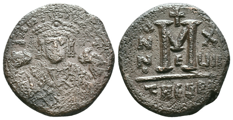 Justinian I. 527-565. Æ Follis. Antioch, year 21 = 547/548. DN IVSTINIANVS PP AV...