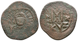 Mauricius Tiberius. 40 Nummi. RY 11 = 592/593 d.C. Cyzicus. Reference: Condition: Very Fine

Weight: 11,9 gr. Diameter: 32,4 mm
