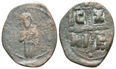 ANONYMOUS FOLLES. Class C. Attributed to Michael IV (1034-1041). Obv: + ЄMMANOVHΛ / IC - XC. Christ Antiphonetes standing facing. Rev: IC - XC / NI - ...