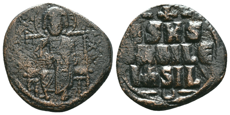 ANONYMOUS FOLLES. Class D. Time of Constantine IX (Circa 1042-1055). Follis. Con...