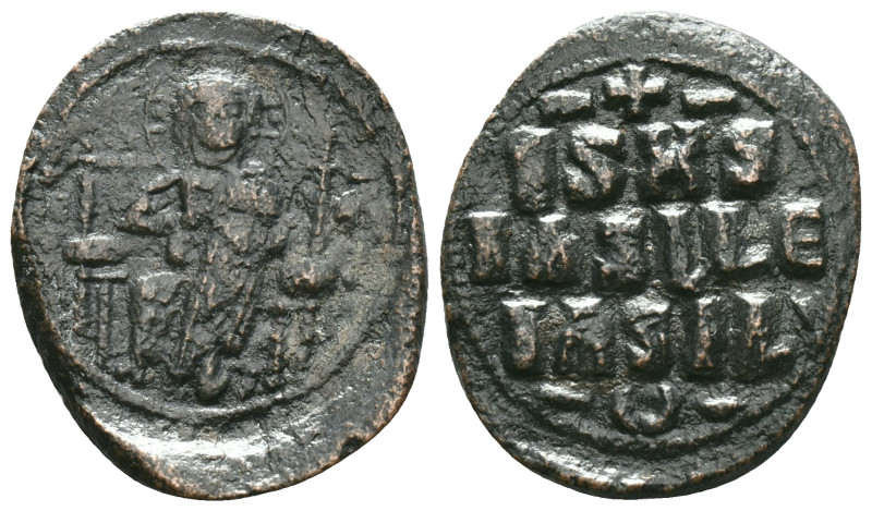 ANONYMOUS FOLLES. Class D. Time of Constantine IX (Circa 1042-1055). Follis. Con...