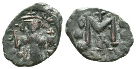 Umayyad Caliphate. Arab-Byzantine coinage (Pseudo-Byzantine types) . Circa 650s-660s. Æ Fals Reference: Condition: Very Fine

Weight: 2,24 gr. Diame...