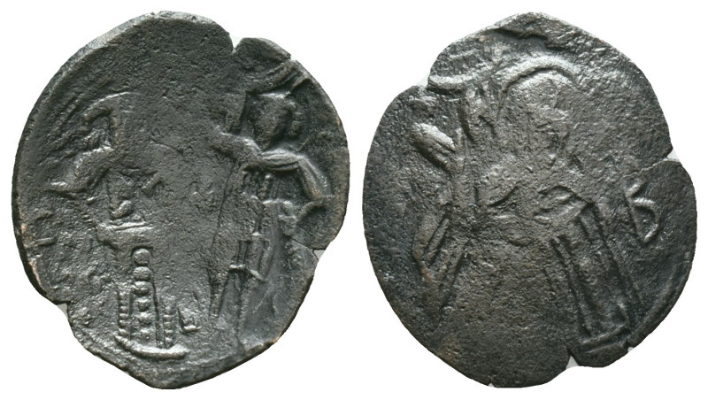 Michael VIII Palaeologus. 1261-1282. Æ Trachy . Constantinople mint. Facing bust...