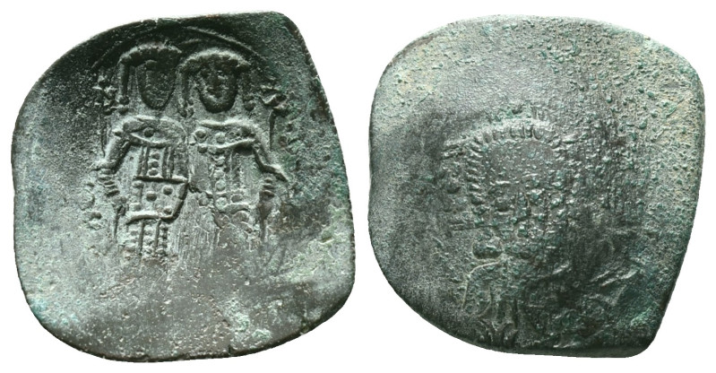 Alexius III Angelus-Comnenus. Aspron Trachy. 1195-1197 AD. Constantinople. (Doc-...
