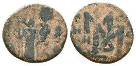 Arab - Byzantine Coins, 7th - 13th Centuries "Repatinated" Reference: Condition: Very Fine

Weight: 3,41 gr. Diameter: 18,4 mm