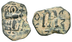 Arab - Byzantine Coins, 7th - 13th Centuries "Repatinated" Reference: Condition: Very Fine

Weight: 1,80 gr. Diameter: 21,2 mm