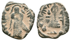 Arab - Byzantine Coins, 7th - 13th Centuries "Repatinated" Reference: Condition: Very Fine

Weight: 2,72 gr. Diameter: 17,4 mm