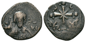 ANONYMOUS FOLLES. Class I. Attributed to Nicephorus III Botaniates (1078-1081). Obv: IC - XC. Facing bust of Christ Pantokrator. Rev: Latin cross, wit...