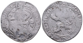 Netherlands AR Lion Taler. Holland, 1576. MO NO ARG ORDIN HOL, Knight over lion shield / CONFIDENS DNO NON MOVETVR, Rampant lion left. Delmonte 831; D...