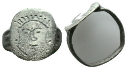 Very interesting silver seal ring Probably Talismatic Ring, Circa, 1st - 2nd Century, AD Reference: Condition: Very Fine

Weight: 3,27 gr. Diameter:...