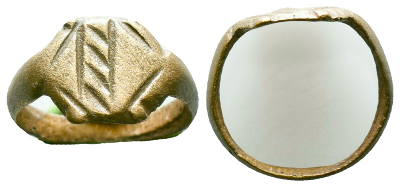Ancient Roman Bronze Ring , circa 1st - 3rd AD. Reference: Condition: Very Fine...