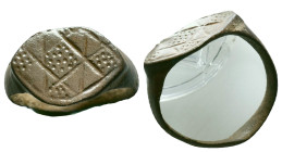 Ancient Roman Bronze Legion Ring with a X representing 10th legion on bezel , circa 1st - 3rd AD. Reference: Condition: Very Fine

Weight: 3.78 gr. ...