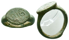 Ancient Roman Bronze Ring , circa 1st - 3rd AD. Reference: Condition: Very Fine

Weight: 5.37 gr. Diameter: 21.7 mm
