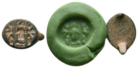 Ancient Roman Bronze Ring Bezel Reference: Condition: Very Fine

Weight:1,76 gr. Diameter:12,1 mm