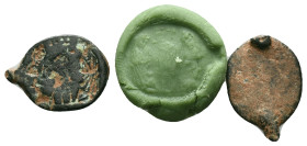 Ancient Roman Bronze Ring Bezel Reference: Condition: Very Fine

Weight: 1.10 gr. Diameter: 13.1 mm