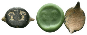 Ancient Roman Bronze Ring Bezel Reference: Condition: Very Fine

Weight:1.14 gr. Diameter: 12.0 mm