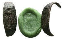 Ancient Roman Bronze Ring Bezel Reference: Condition: Very Fine

Weight: 2.05 gr. Diameter: 19.7 mm